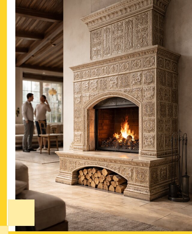 Купить изразцовый камин в Кимовске от 257700 р. | ЭриданКмв