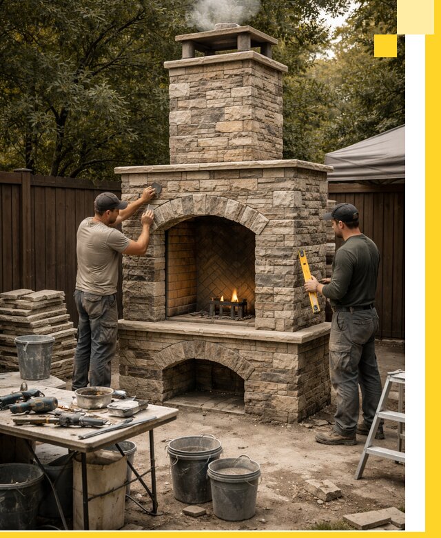 Проектирование и установка уличных каминов в Кимовске