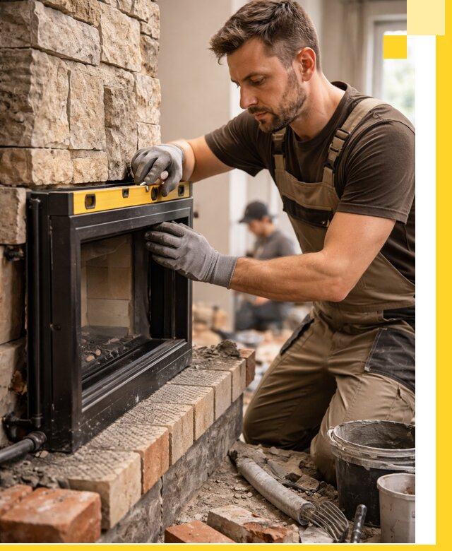 Дровяные камины под ключ в Кимовске: монтаж, обустройство