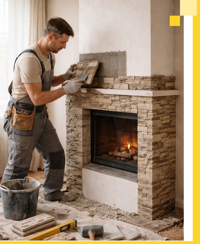 Изготовление и монтаж каминов для дома под ключ в Кимовске