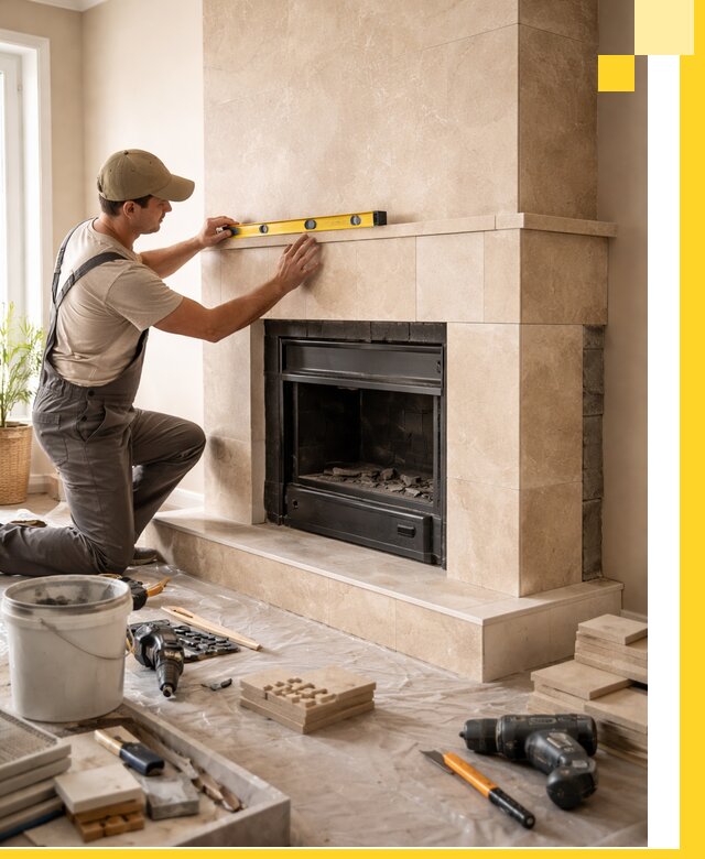 Установка и монтаж каминов в частном доме под ключ в Кимовске