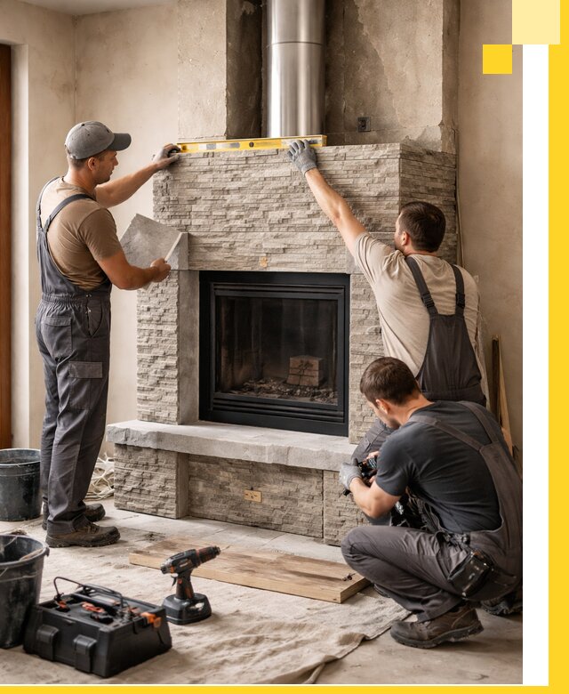 Профессиональный монтаж каминов под ключ в Кимовске для дома