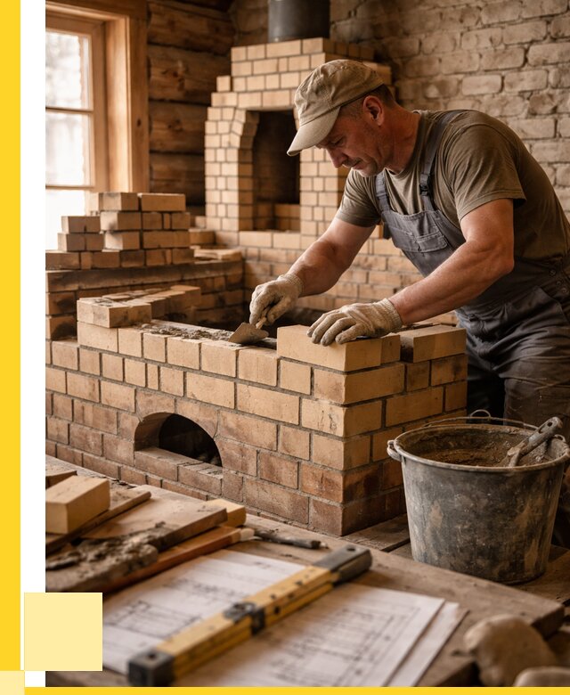 Кладка печей из кирпича в Кимовске цены от 30924 р. - ЭриданКмв