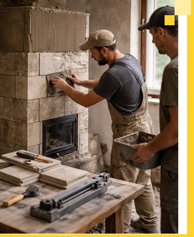 Профессиональная облицовка печей в Кимовске: керамика и камень