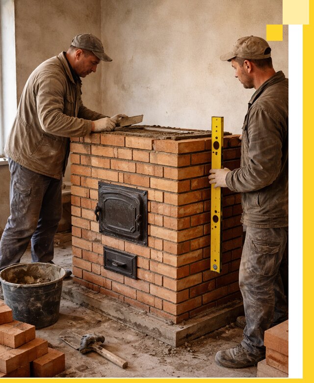 Отопительные печи под ключ в Кимовске, установка и сборка