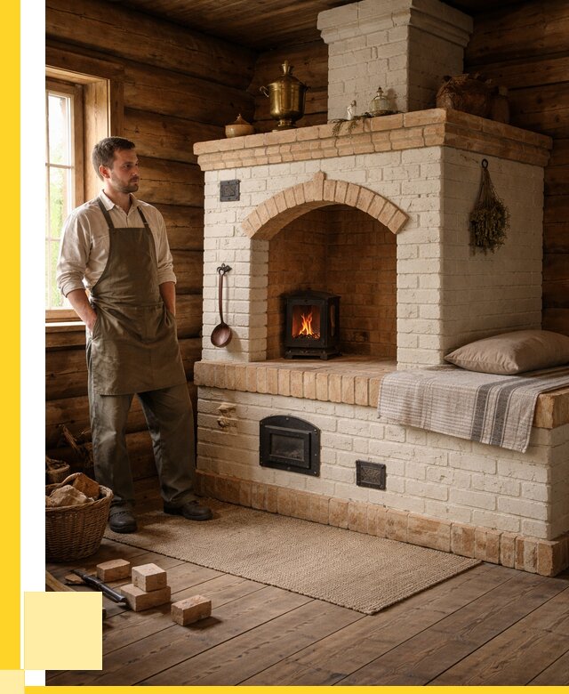 Русские печи с лежанкой под ключ в Кимовске от 154620 р. ЭриданКмв