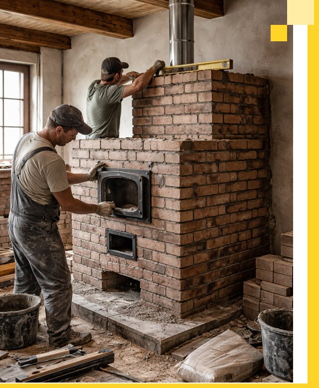 Печи для загородного дома под ключ в Кимовске — монтаж и сервис