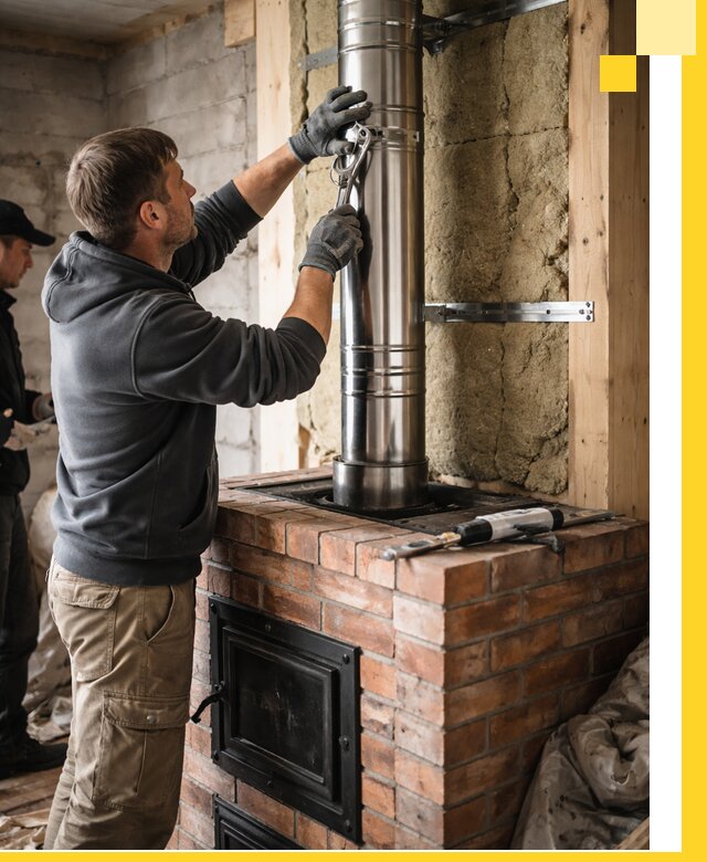 Изготовление и монтаж печей и дымоходов под ключ в Кимовске