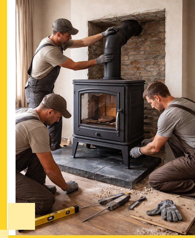Монтаж печи камина в частном доме в Кимовске от 25770 р. | ЭриданКмв