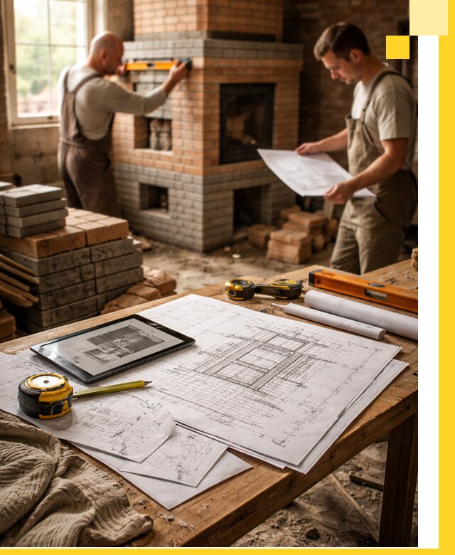 Проекты печей и каминов с индивидуальным дизайном в Кимовске