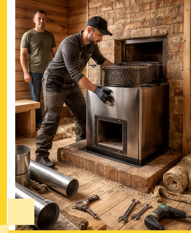 Монтаж банных печей под ключ в Кимовске от 18554 р., ЭриданКмв