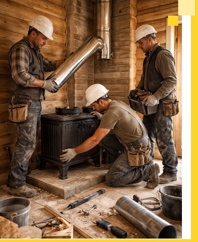 Профессиональный монтаж банных печей и дымоходов в Кимовске