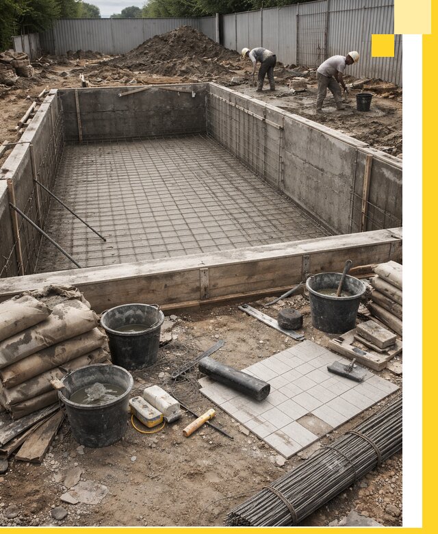 Строительство бассейнов под ключ в Кимовске, дизайн и монтаж