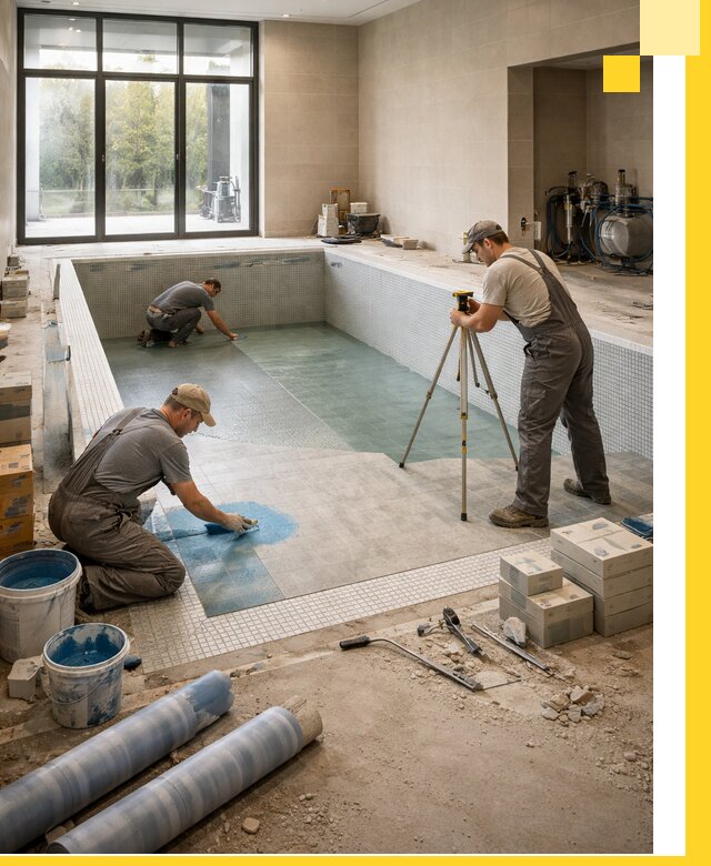 Проект и строительство закрытых бассейнов в Кимовске под ключ