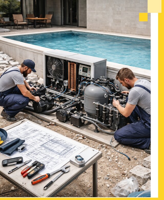 Проектирование и монтаж бассейнов с подогревом в Кимовске