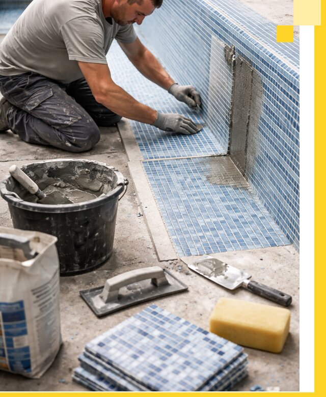 Укладка и ремонт мозаики для бассейнов под ключ в Кимовске