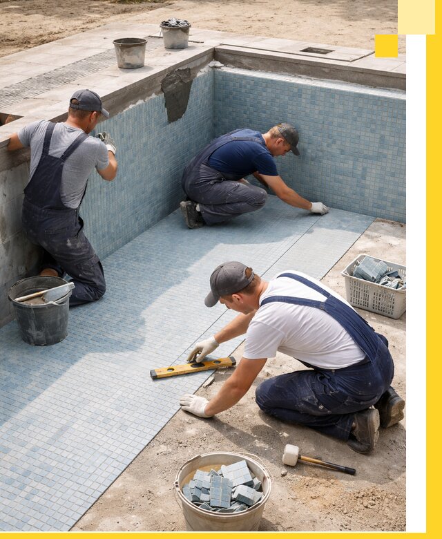 Укладка и установка плитки для бассейнов под ключ в Кимовске