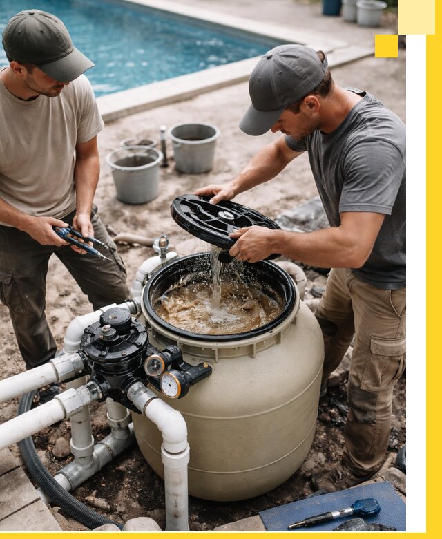 Установка и обслуживание песочных фильтров для бассейнов в Кимовске