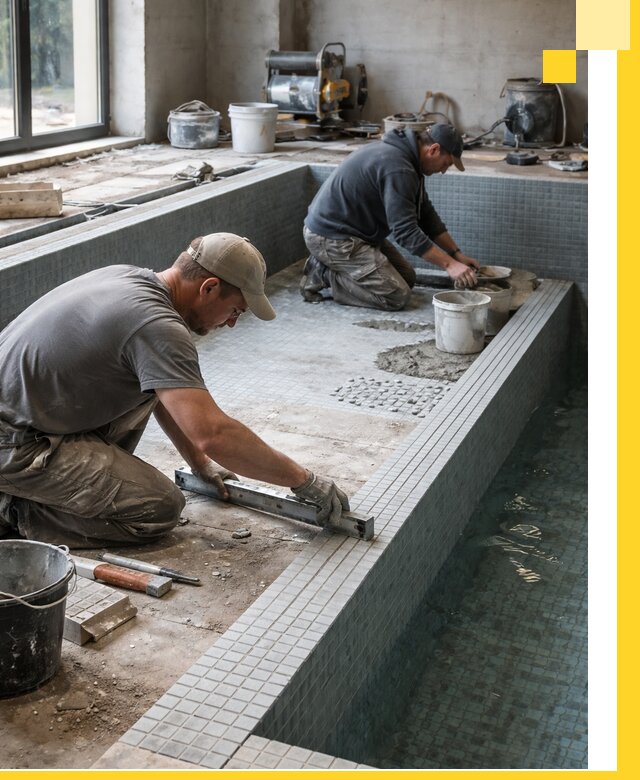 Строительство бассейна в частном доме в Кимовске под ключ