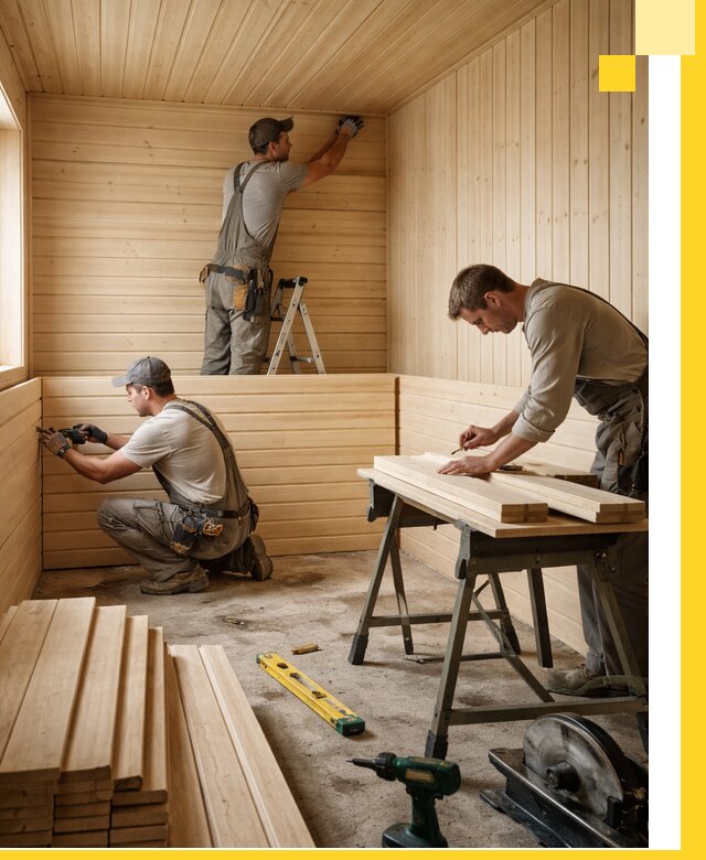 Обшивка саун в Кимовске из натуральной древесины под ключ