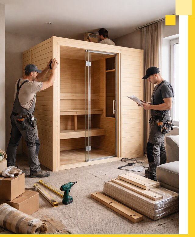 Установка и благоустройство саун в квартире в Кимовске