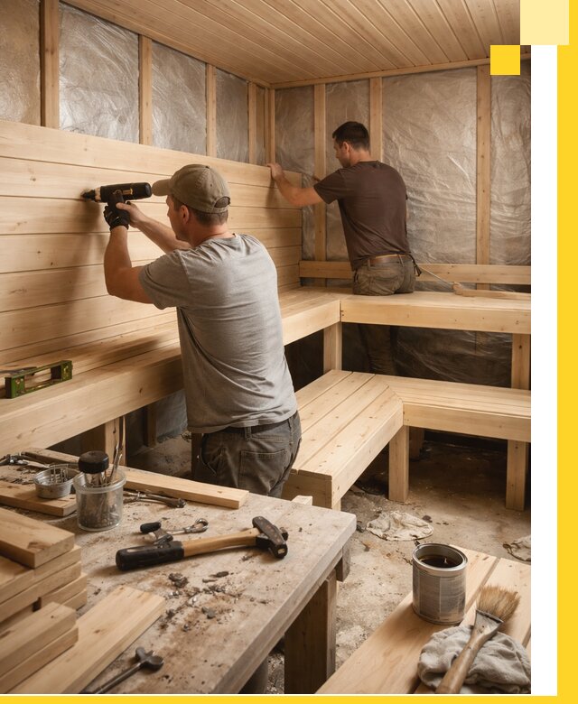 Профессиональная отделка бань и саун под ключ в Кимовске