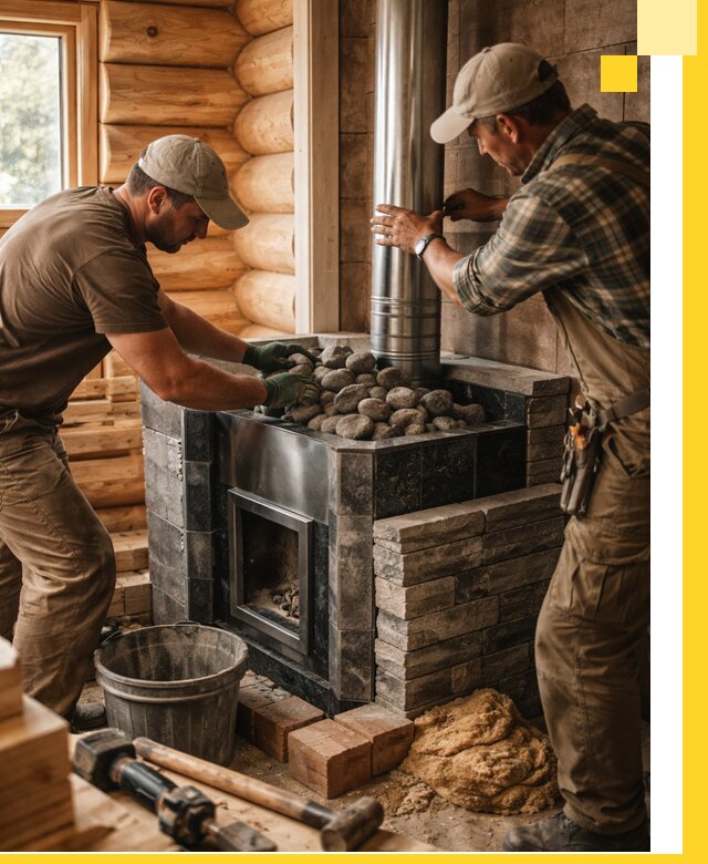 Строительство и отделка русских бань под ключ в Кимовске