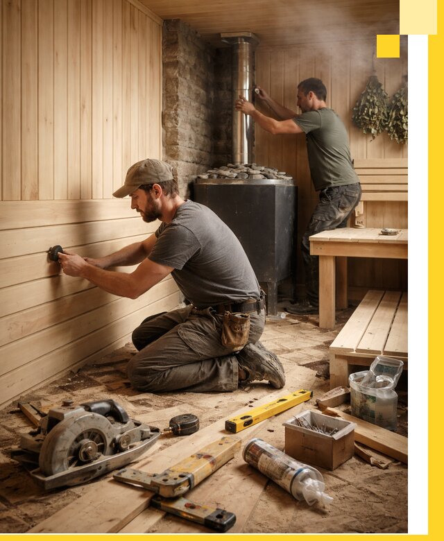 Полное строительство и оснащение парных под ключ в Кимовске