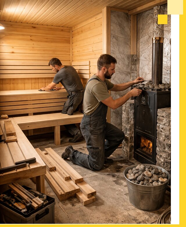 Дизайн и строительство интерьеров бань под ключ в Кимовске