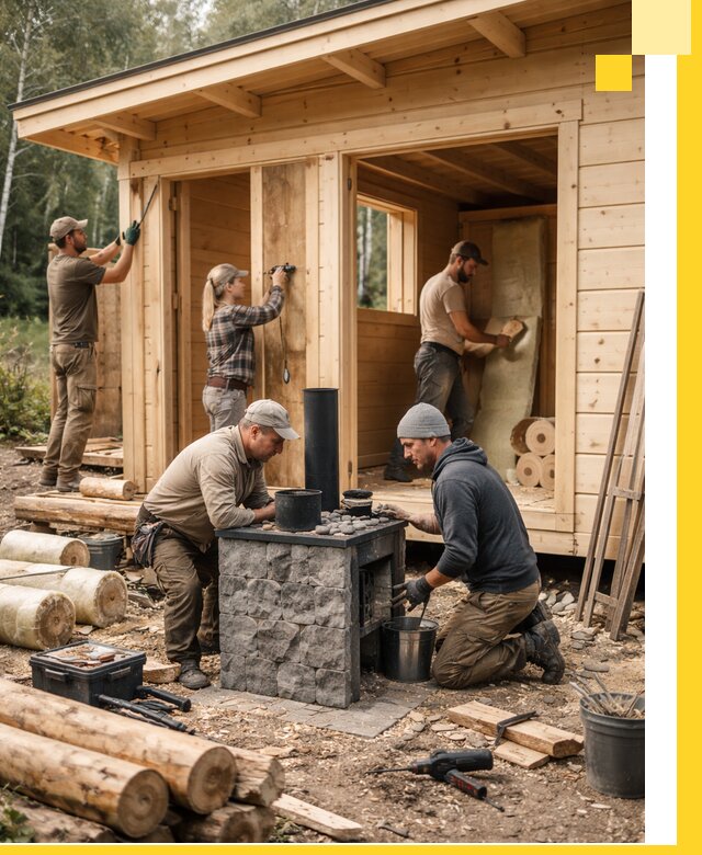 Купить баню под ключ в Кимовске строительство монтаж отделка