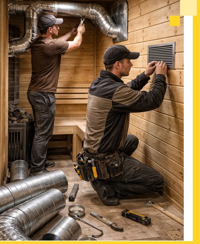 Проектирование и монтаж вентиляции бани в Кимовске под ключ