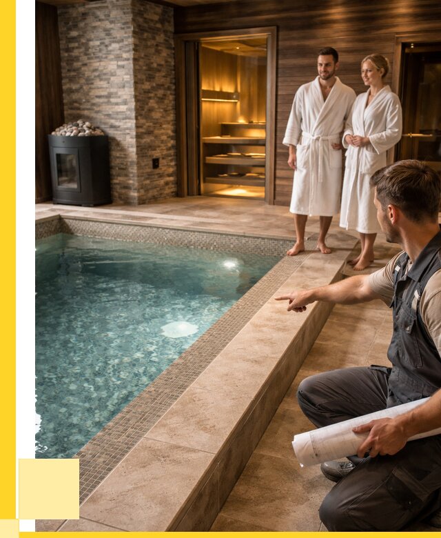 Проект бани с бассейном под ключ в Кимовске от 67002 р. | ЭриданКмв