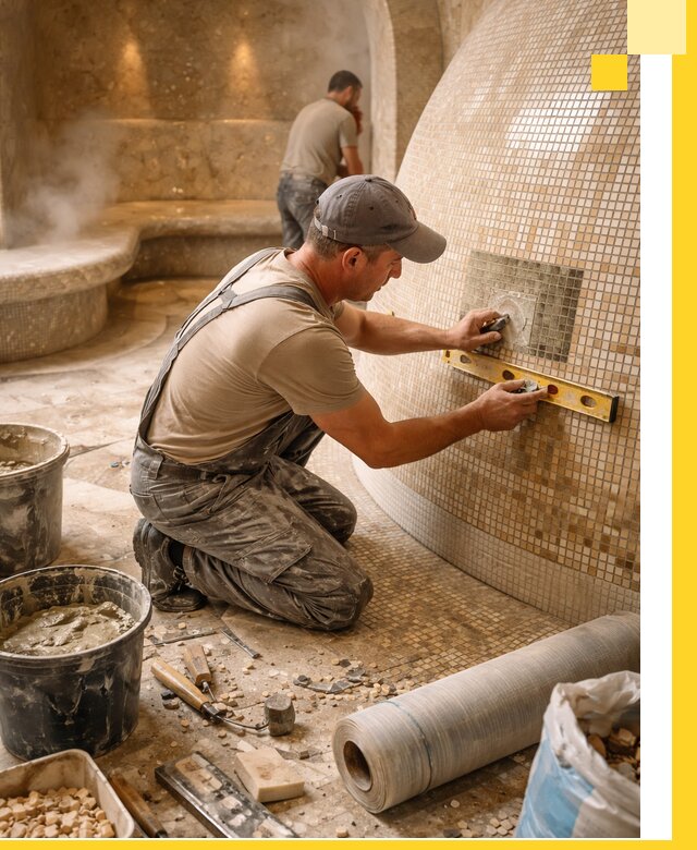 Хамам под ключ в Кимовске: проектирование, строительство, отделка