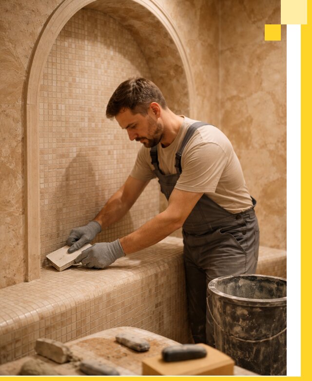 Профессиональная отделка хамамов с мозаикой под ключ в Кимовске