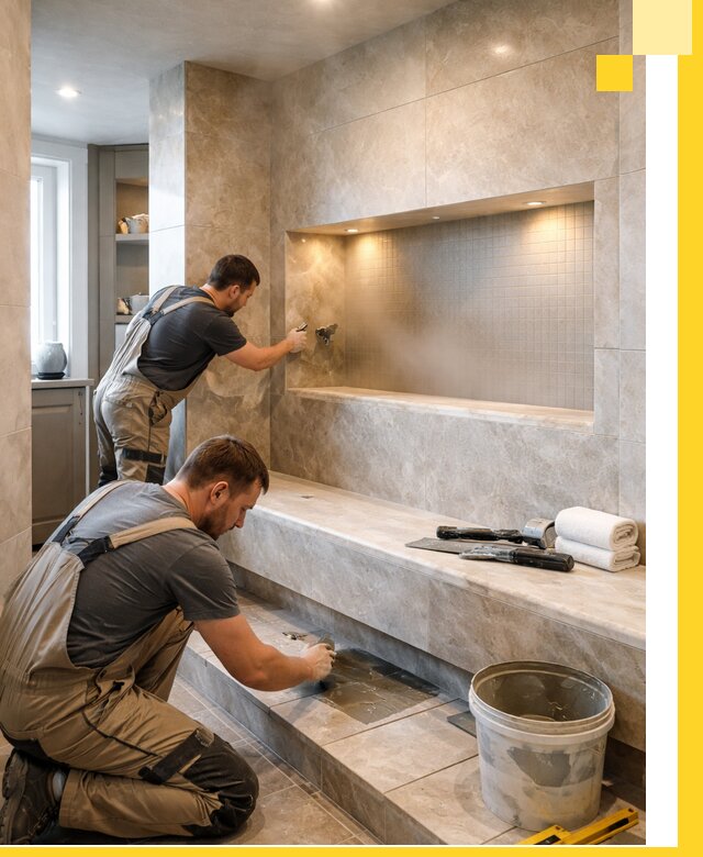 Профессиональное строительство хамама в квартире в Кимовске