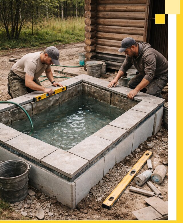 Изготовление и установка холодных купелей под ключ в Кимовске