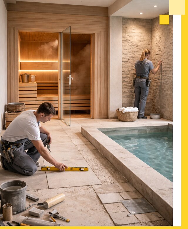 Комплексный дизайн и отделка интерьеров SPA под ключ в Кимовске